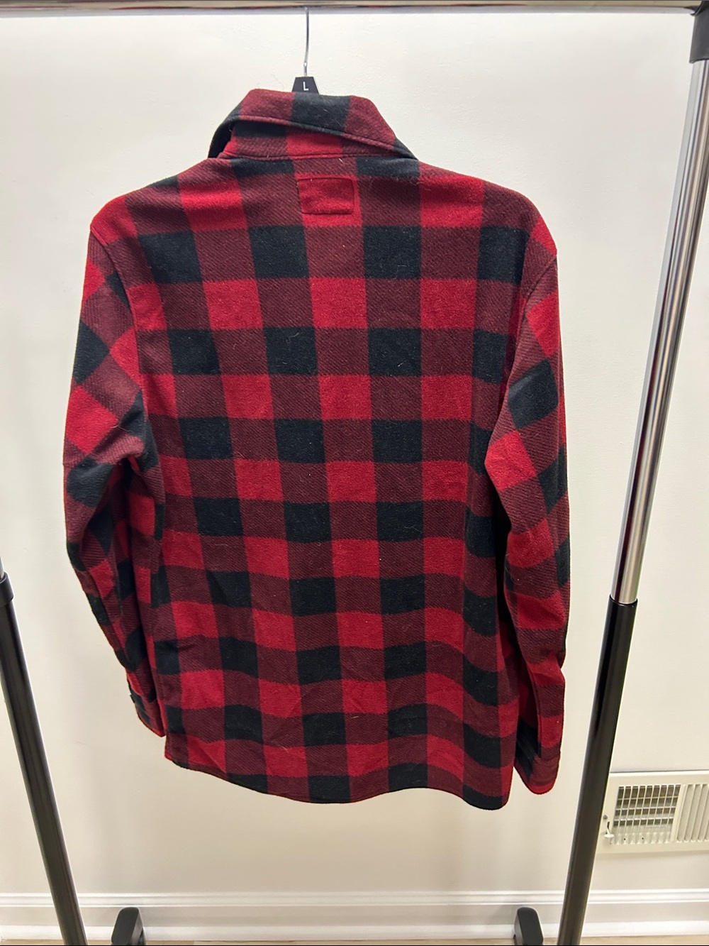 Wrangler Red and Black Plaid Flannel Shirt Jacket image 4